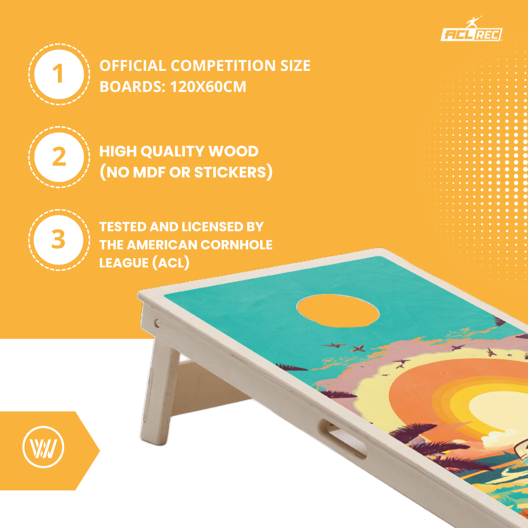 HIPPY - Cornhole Set - 2 board / 2x4 zakjes Cornhole sets Wicked Wood Games